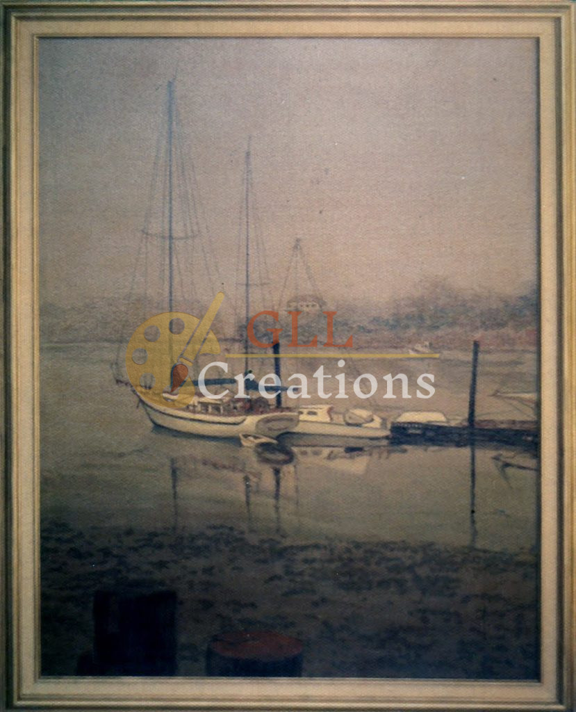Misty Morning Sailboats at Anchor