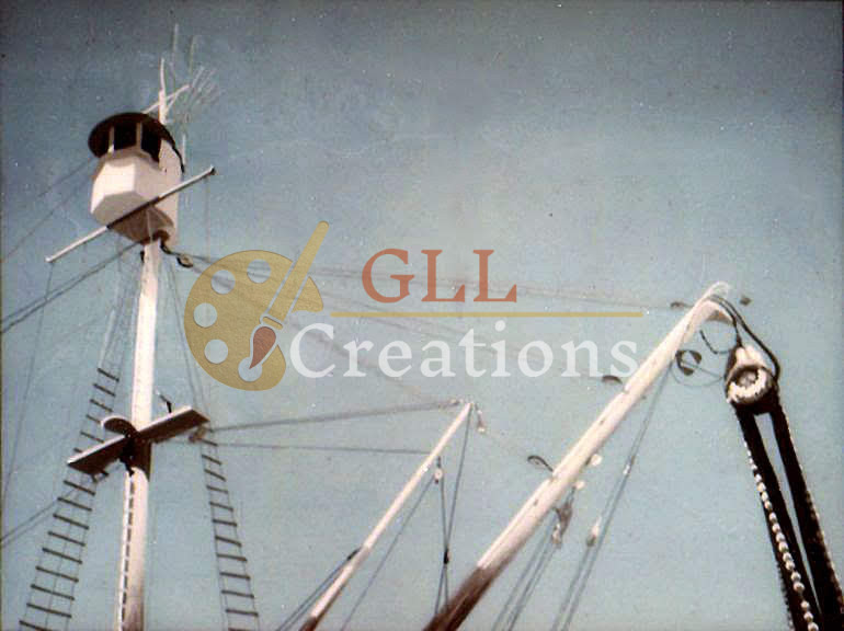 Ship's Mast and Rigging Against a Clear Sky