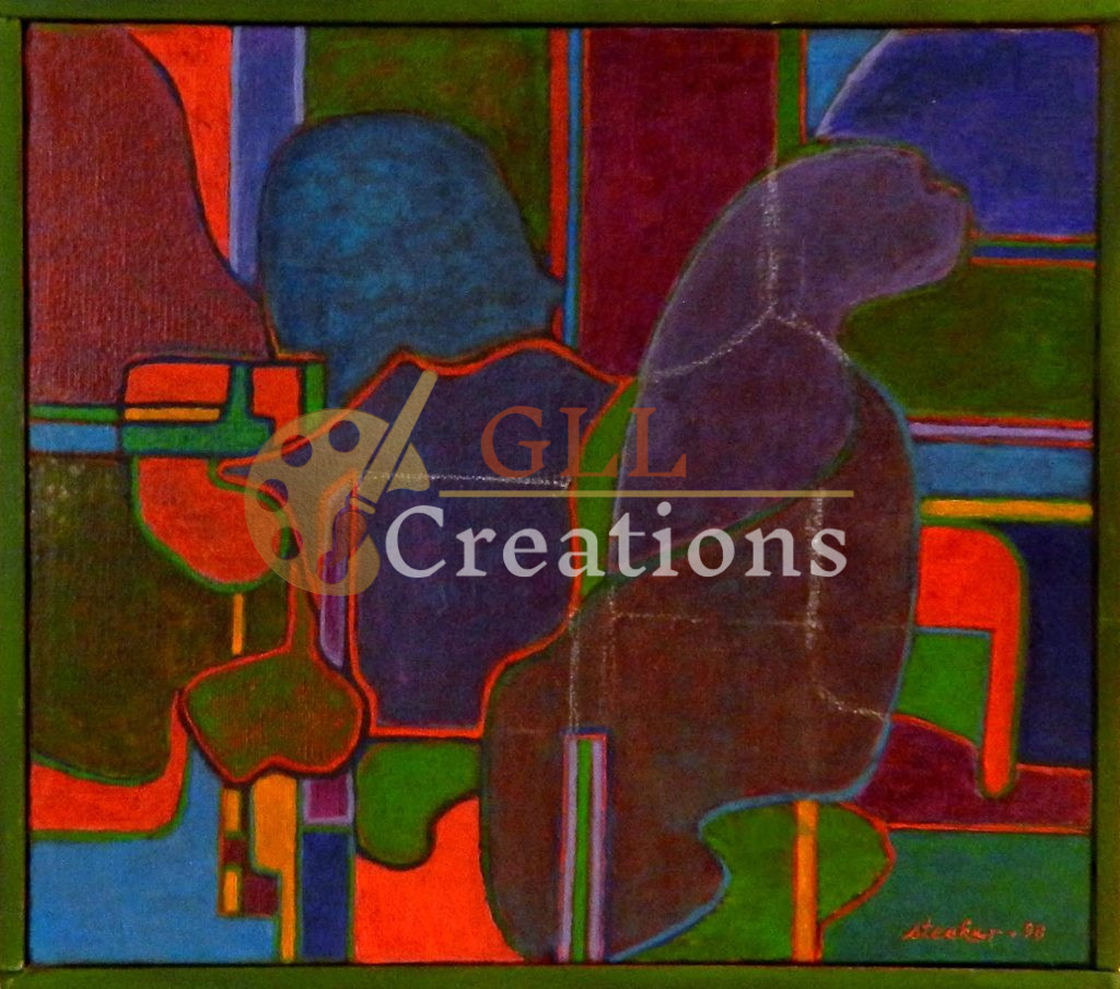 Abstract Interplay of Organic and Geometric Shapes