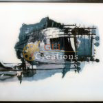Skeletal Boat in Water