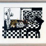 Interior With Tulips Collage Bw 12x15 Framed 7029614661 O 1