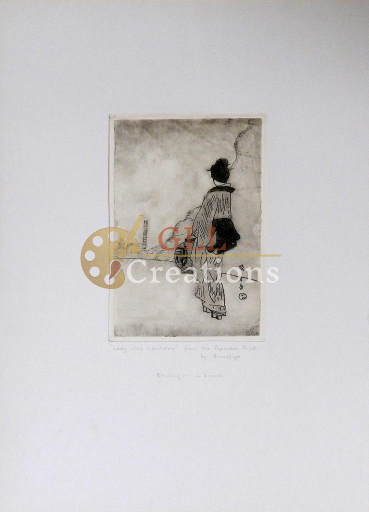Stecker Lois Lady With Lantern From Japanese Print After Hiroshigo Etching Lois Brunel Stecker 7029681623 O 1