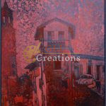 Crimson Twilight Cityscape