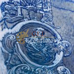 Baroque Blue Cartouche with Figure